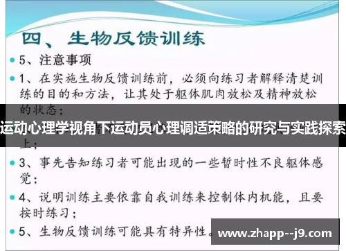 运动心理学视角下运动员心理调适策略的研究与实践探索 运动心理学视角下运动员心理调适策略的研究与实践探索